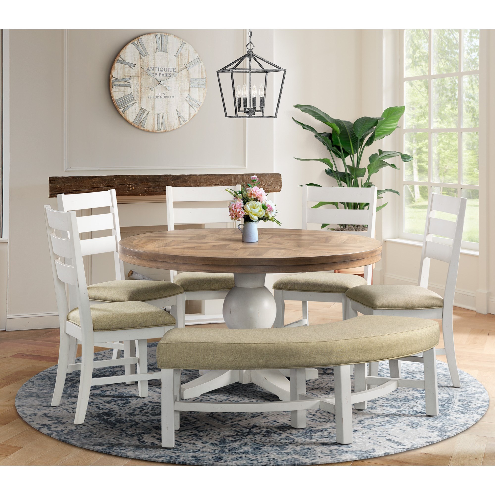 Elements International Park Creek DPK100RDBN Round Bench with